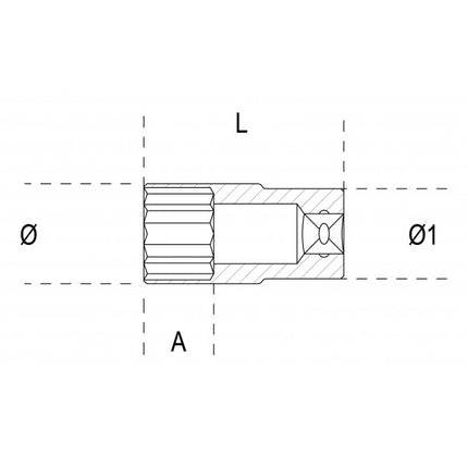 BETA   920BL CHIAVE A BUSSOLA A MANO 1/2&quot; POLIGONALE LUNGA