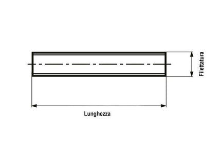 BARRA FILETTATA FERRO CLASSE 4.8 ZINCATA BIANCA DIN 975/DIN 976