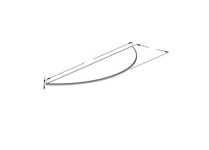 BOLIS MENSOLA VITRA TONDA IN VETRO SABBIATO MM160X580