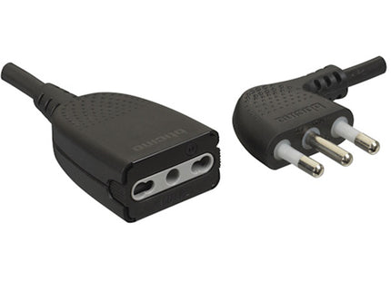 BTICINO PROLUNGA CON SPINA 2P+T PRESA 10/16A CAVO DA MT5 NERO