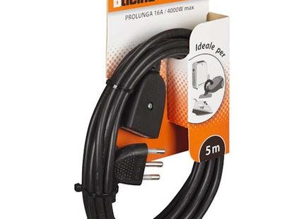 BTICINO PROLUNGA CON SPINA 2P+T PRESA 10/16A CAVO DA MT5 NERO