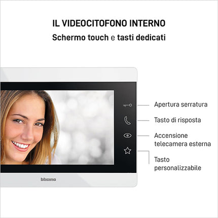 BTICINO VIDEOCITOFONO 7" EASYKIT ESSENTIAL 2 FILI MONOFAMILIARE PLUG-IN