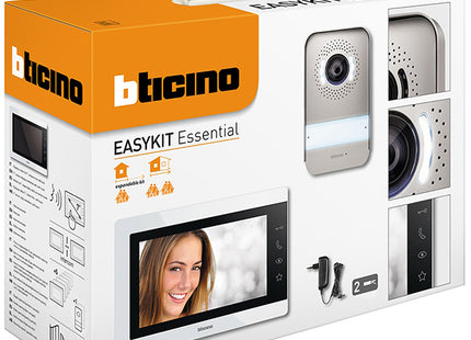 BTICINO VIDEOCITOFONO 7" EASYKIT ESSENTIAL 2 FILI MONOFAMILIARE PLUG-IN