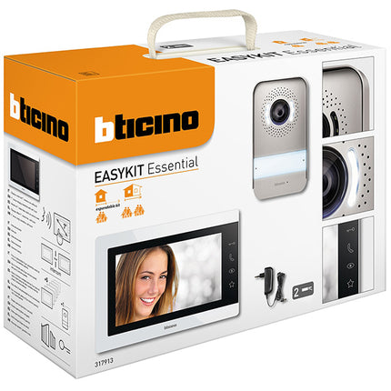 BTICINO VIDEOCITOFONO 7" EASYKIT ESSENTIAL 2 FILI MONOFAMILIARE PLUG-IN