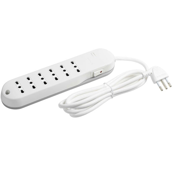 BTICINO MULTIPRESA SLIM6 6 PRESE CAVO DA MT1,5 SPINA 10A BIANCO