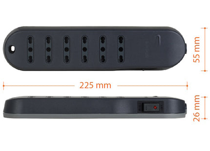 BTICINO MULTIPRESA SLIM 4 PRESE 2 USB CAVO DA MT1,5 SPINA 10A GRIGIO