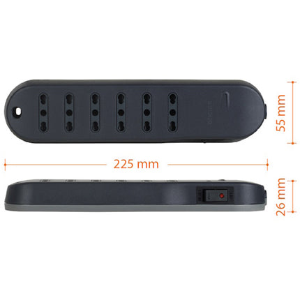 BTICINO MULTIPRESA SLIM 4 PRESE 2 USB CAVO DA MT1,5 SPINA 10A GRIGIO