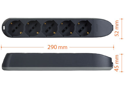 BTICINO MULTIPRESA POKER 5  PRESE SENZA CAVO GRIGIO