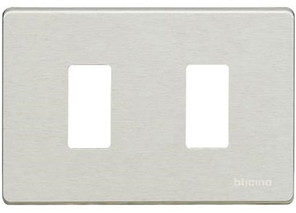 BTICINO MAGIC PLACCA 2 POSTI IN ALLUMINIO COLORE OXIDAL