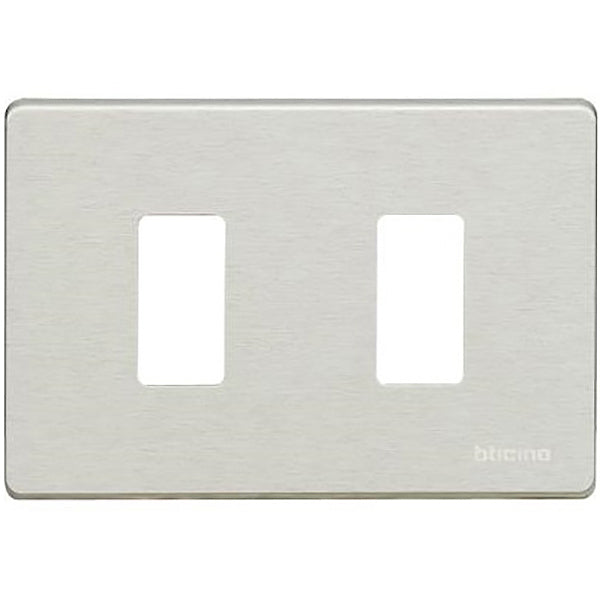 BTICINO MAGIC PLACCA 2 POSTI IN ALLUMINIO COLORE OXIDAL