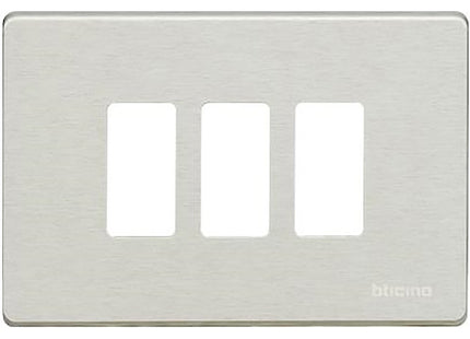 BTICINO MAGIC PLACCA 3 POSTI IN ALLUMINIO COLORE OXIDAL