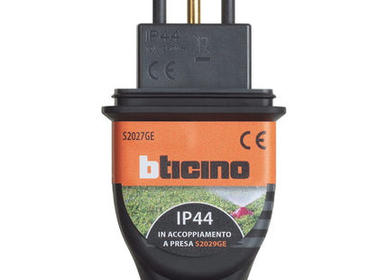 BTICINO SPINA IN CAUCCIU&apos; BIMATERIA 2P+T IP44 NERO