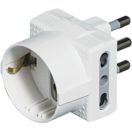 BTICINO ADATTATORE TRIPLO SPINA 2P+T 16A 1 SCHUKO 2 PRESE BIANCO