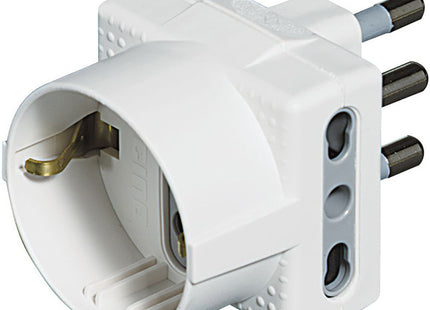 BTICINO ADATTATORE TRIPLO SPINA 2P+T 16A 1 SCHUKO 2 PRESE BIANCO