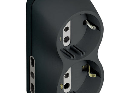 BTICINO ADATTATORE B4 2 PRESE 10/16A 2 PRESE SCHUKO SPINA 16A