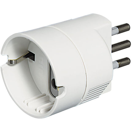 BTICINO ADATTATORE CON SPINA 2P+T 10A PRESA SCHUKO 2P COLORE BIANCO