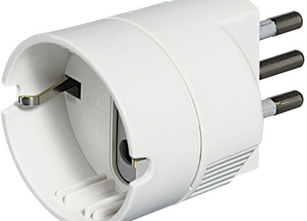 BTICINO ADATTATORE CON SPINA 2P+T 10A PRESA SCHUKO 2P COLORE BIANCO