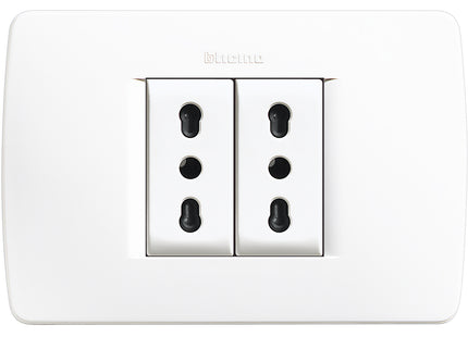 BTICINO LUNA KIT PREMONTATO 2 PRESE BIPASSO 10/16A