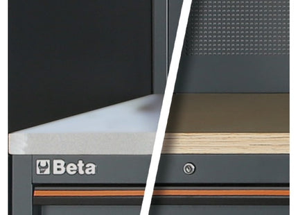 BETA C45PRO AX ARREDO PRO A-2MT 3 MODULI CON PIANO INOX E PENSILI GRIGIO