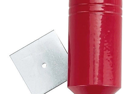 CAF PIOMBO MURATORE CILINDRICO IN ACCIAIO ROSSO CON PIASTRINA