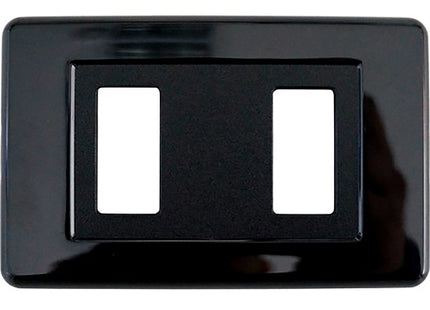CAL PLACCA PER INTERRUTTORI IN ABS PER MAGIC 2 POSTI NERO
