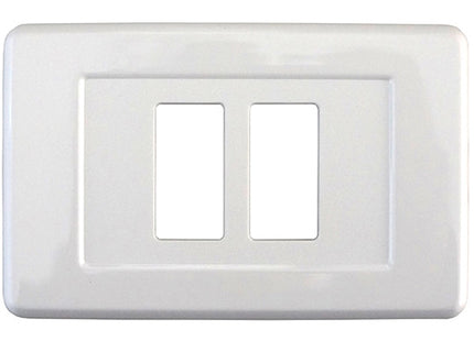 CAL PLACCA PER INTERRUTTORI IN ABS PER MAGIC 2 POSTI CENTRATI BIANCO