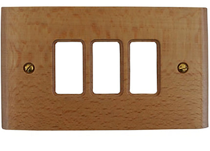 CAL PLACCA PER INTERRUTTORI IN FAGGIO PER MAGIC 3 POSTI