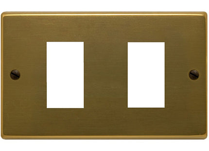 CAL PLACCA PER INTERRUTTORI IN ALLUMINIO PER MAGIC 2 POSTI BRONZO