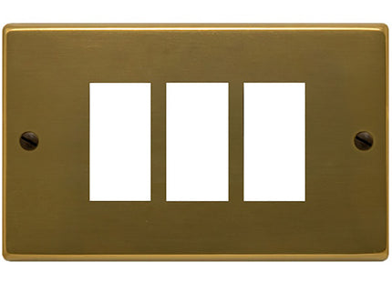 CAL PLACCA PER INTERRUTTORI IN ALLUMINIO PER MAGIC 3 POSTI BRONZO