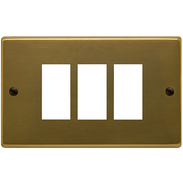 CAL PLACCA PER INTERRUTTORI IN ALLUMINIO PER MAGIC 3 POSTI BRONZO