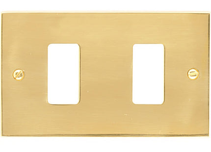 CAL PLACCA PER INTERRUTTORI IN OTTONE LUCIDO PER MAGIC 2 POSTI