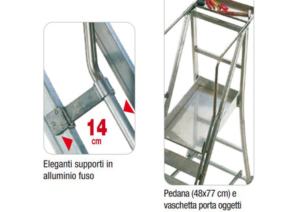 FACAL SCALA CASTIGLIA IN ALLUMINIO SU RUOTE
