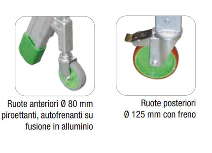 FACAL SCALA CASTIGLIA IN ALLUMINIO SU RUOTE