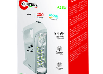 CENTURY TORCIA A LED EMERGENZA COMODA RICARICABILE 6W