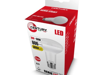 CENTURY LAMPADINA LED SERIE LIGHT R63 REFLECTOR 230V 9W E27 3000K 820LM
