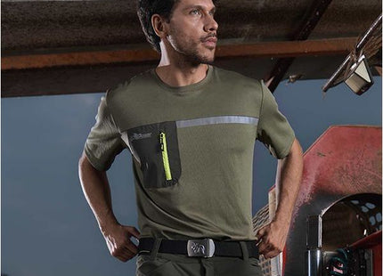 U-POWER T-SHIRT ELASTICIZZATA CHRISTAL COLORE BURNT OLIVE