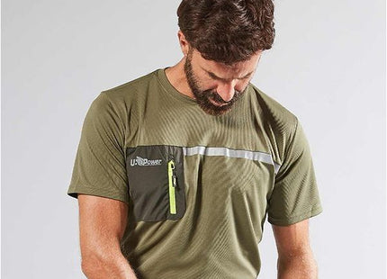 U-POWER T-SHIRT ELASTICIZZATA CHRISTAL COLORE BURNT OLIVE
