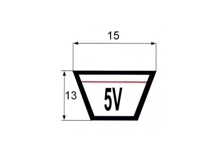CINGHIA TRAPEZOIDALE 5V-1900 SEZIONE MM13X15 SVILUPPO ESTERNO MM 4825