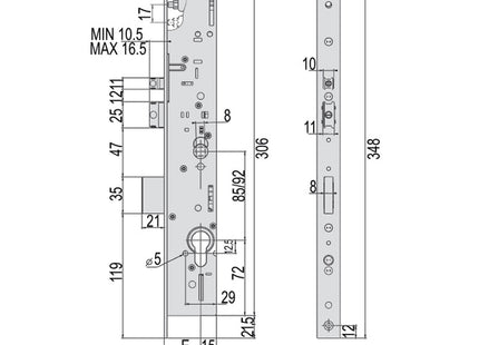 CISA ELETTROSERRATURA DA INFILARE PER MONTANTI ENTRATA AMBIDESTRA