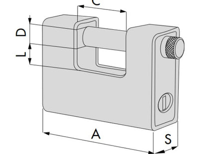 CISA LUCCHETTO INCAMICIATO LOCKING LINE RETTANGOLARE MM77*