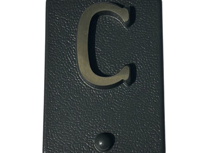 ALUBOX LETTERA CIVICA "C" IN OTTONE PER TARGA GRIGIO/OTTONE LUCIDO