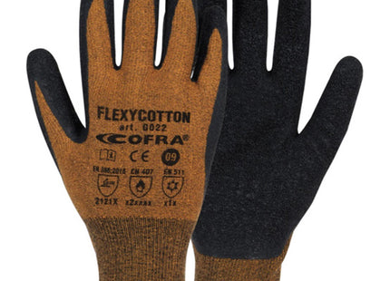 COFRA GUANTI MOD. FLEXYCOTTON COLORE RUGGINE/NERO CONF.DA 12 PAIA