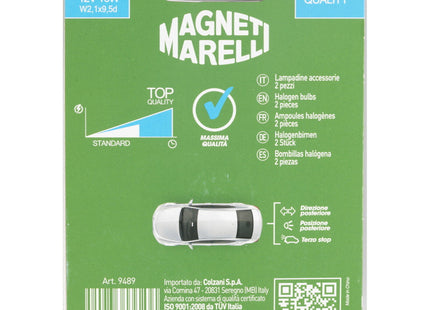 MAGNETI MARELLI QUANTUM LAMPADINA W16W IN VETRO 12V W16W BLISTER DA PZ2