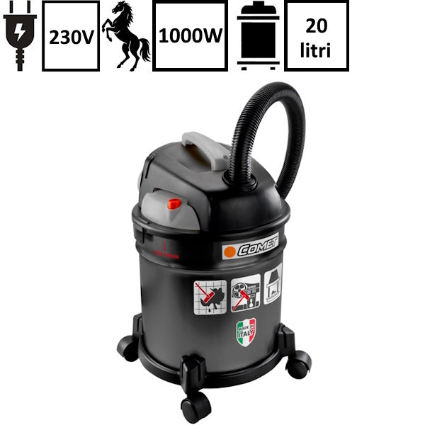 COMET ASPIRATORE ASPIRACENERE 4 IN 1 CM 20 S BIDONE DA LT20 MOTORE 1000W