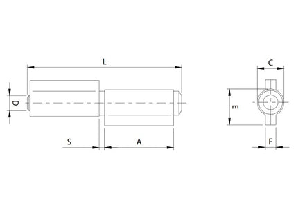 COMUNELLO CERNIERA INOX A 2 ALI CON PERNO SFILABILE ART.402I