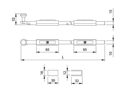 COMUNELLO CATENACCIO PUNTA QUADRATA MM10 ZINCATO ART.710