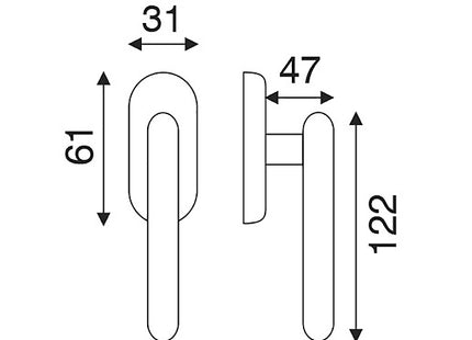 COTTALI KAROL MANIGLIA PER SERRAMENTI MOVIMENTO DK IN ZAMA