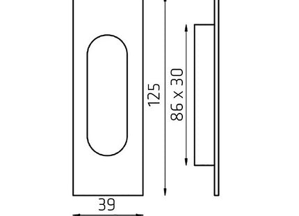 COTTALI KIT MANIGLIA AD INCASSO PER SCORREVOLI MM125X40*