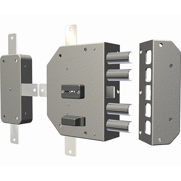 CR SERRATURA APPLICARE DOPPIA MAPPA QUINTUPLICE CON SCROCCO ENTRATA MM60