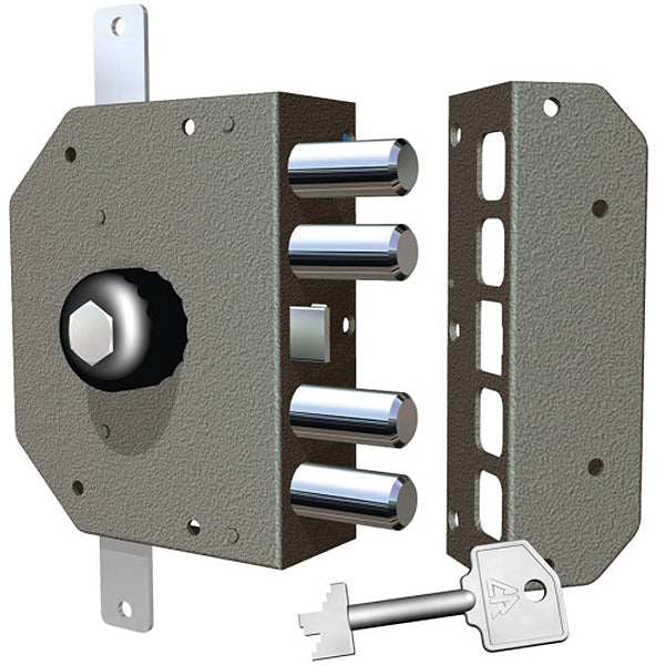 CR SERRATURA A POMPA POMOLO TRIPLICE CON SCROCCO ENTRATA MM60 SX*